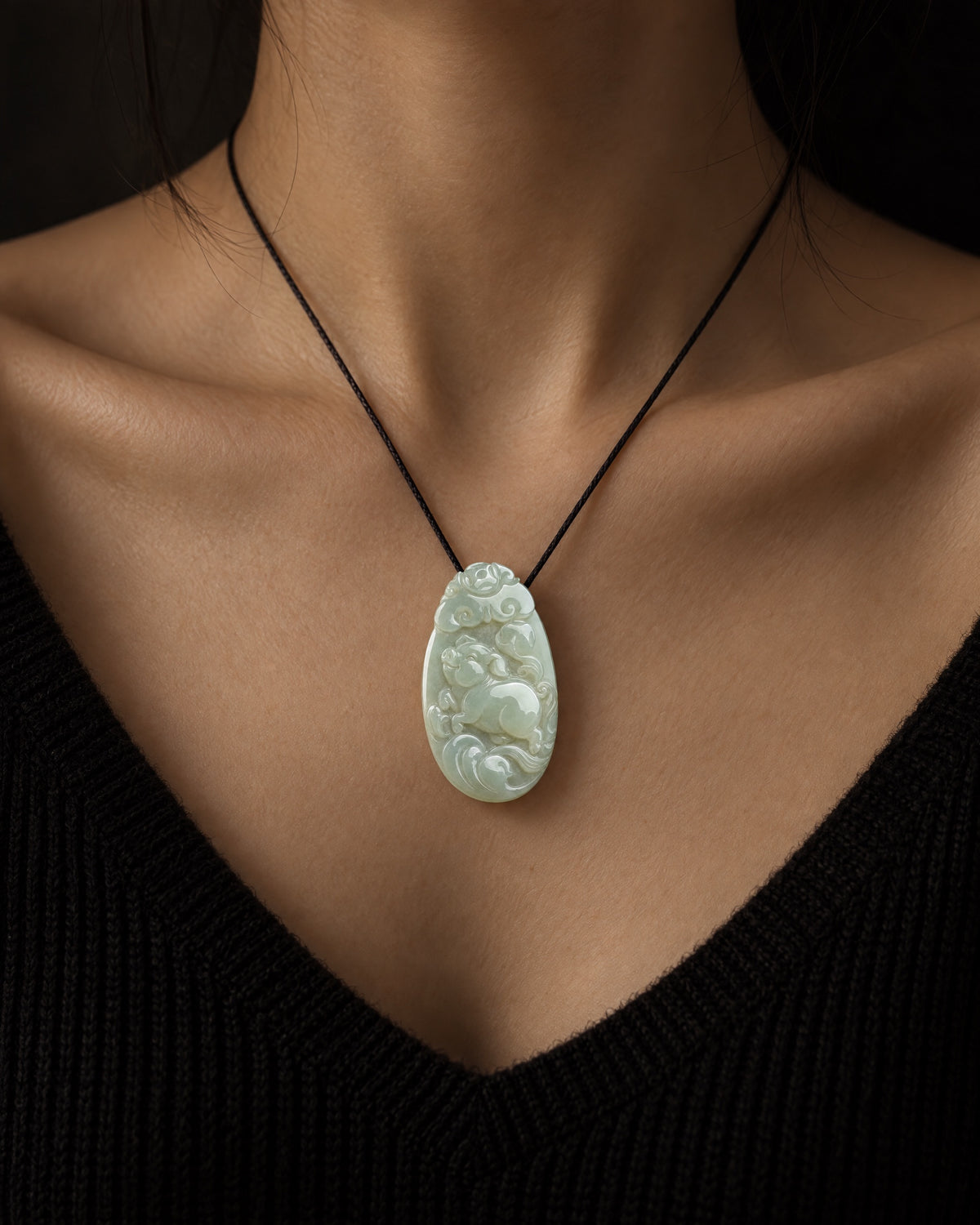 On the neck